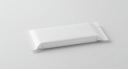 Photo of a White Wrapped Product Package Isolated on a White Background