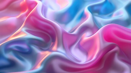 Fototapeta premium An abstract desktop background with smooth, flowing lines and vibrant colors, creating a sense of movement and energy with gradients of pink, blue and red.