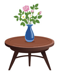 elegant brown table blooming floral arrangement