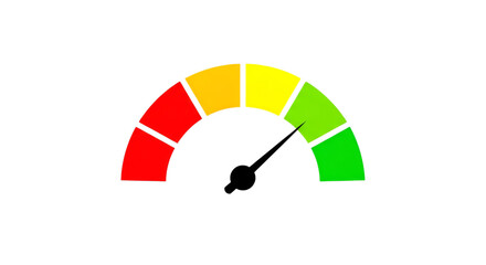 Dashboard gauge meter indicator shows status and progress