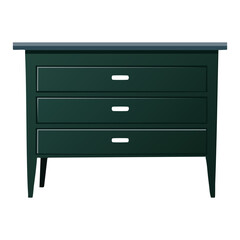 sleek dark green bedroom dresser