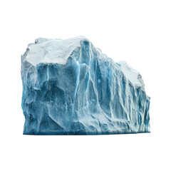 Obraz premium A large, detailed iceberg with textured blue ice and white snow on isolate background