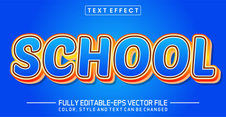 School font Text effect editable