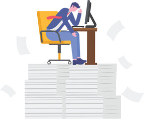 Overwork and overload work make employee exhausted and stressed leads to depression,
