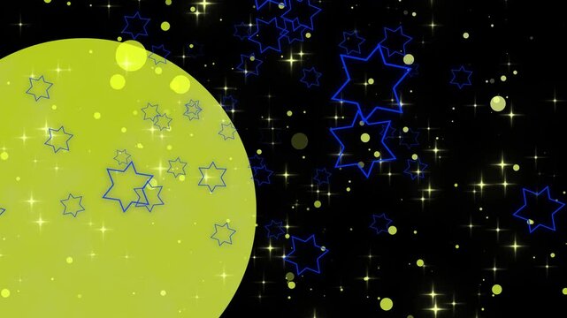 Motion graphics of rising hexagram shape and glitter