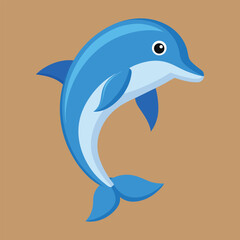 Dolphin vector art illustration.
