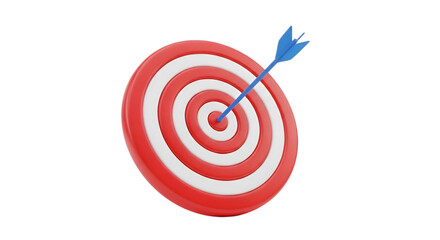 Archery Target with Blue Arrow on Transparent Background