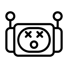 A collection of icons containing facial expressions that are formed into robot emojis, happy, sad, funny, silly and happy