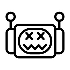 A collection of icons containing facial expressions that are formed into robot emojis, happy, sad, funny, silly and happy