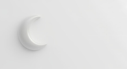 Naklejka premium White Crescent Moon Image