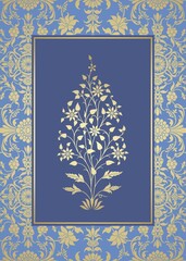 wedding card design, paisley floral pattern , India	