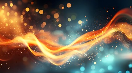 Dynamic abstract design with warm and cool tones.