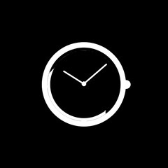 A minimalistic vector flat icon of a watch, designed with simplicity in mind, which can be integrated seamlessly into different design concepts.