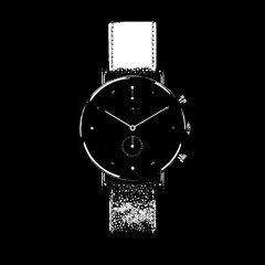 A watch - themed vector flat icon with a simple and minimalistic design, providing an elegant and straightforward visual for time - based designs.