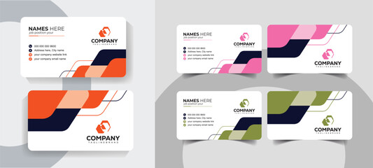 Navy Blue and Orange Corporate Creative Business Card Template Clean, Creative, and Professional. Modern and creative business card design for freelancers and entrepreneurs.