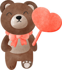 Fathers day bear watercolor 