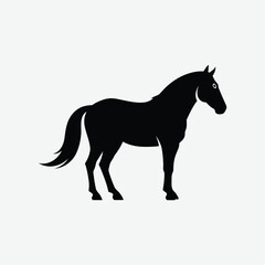 Minimalist Horse Silhouette Vector – Elegant Black Design on White Background for Clean, Modern Art