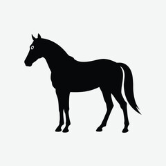 Minimalist Horse Silhouette Vector – Elegant Black Design on White Background for Clean, Modern Art