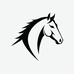 Minimalist Horse Silhouette Vector – Elegant Black Design on White Background for Clean, Modern Art
