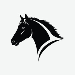 Minimalist Horse Silhouette Vector – Elegant Black Design on White Background for Clean, Modern Art