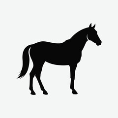 Minimalist Horse Silhouette Vector – Elegant Black Design on White Background for Clean, Modern Art
