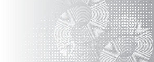 White abstract background. Modern circle lines pattern. Futuristic concept. Minimal geometric design. vector