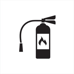 Fire Extinguisher Icon with Flame Symbol