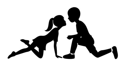 silhouette of a woman kissing a adult boy 