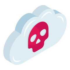 Modern design icon of cloud hacking 