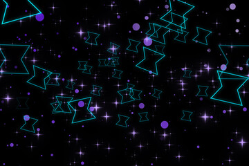 A graphic of rising shape and glitter