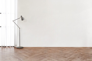 Empty luxury modern Room with a large window and Natural Light, Modern interior design with a light...