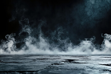 Naklejka premium A black and white photo of smoke coming out of the ground