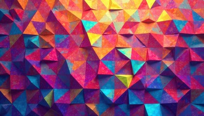 Repeating triangles forming a colorful mosaic, polygon, vibrant, wallpaper
