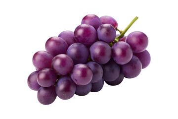 Fototapeta premium Cluster of fresh, plump, vibrant, purple grapes against a transparent background, Generative AI