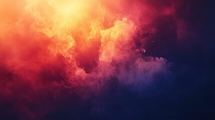 Naklejka premium An abstract depiction of colorful smoke and cloud formations with a dark background and bright light
