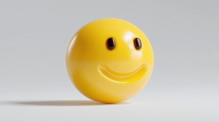 Fototapeta premium Smiling yellow emoji - shaped object