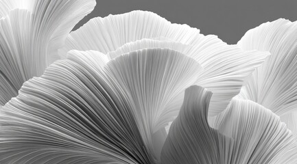 Abstract grayscale floral forms