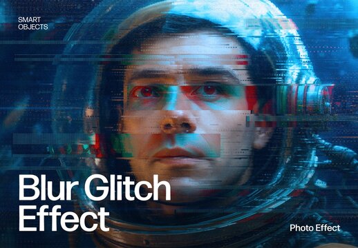 Blur Glitch Photo Effect Template