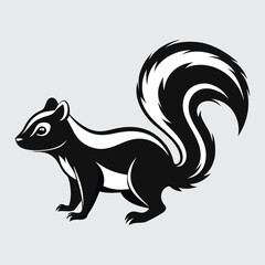 Skunk line art vector illustration.