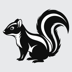 Skunk line art vector illustration.