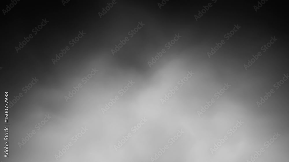 Poster concept black and white cloud of smoke loop animation background.