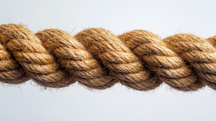 Close-up view of a twisted natural fiber rope.