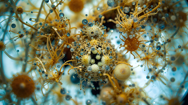 Study of Protozoa and Algae under the microscope for education.