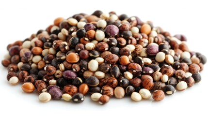 Colorful bean pile rustic, diverse hues, natural food