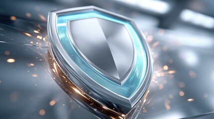 Digital shield with glowing edges