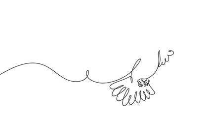 Continuous one line drawing of flying dove. Peace and Hope 