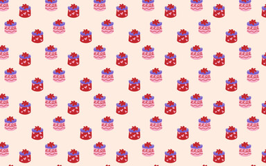 Sweet seamless pattern with charming gift boxes and hearts, perfect for Valentine's Day, love, and celebrations. Spread the love!