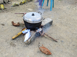boiling on an outdoor stove