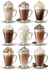 Obraz premium Assorted Latte Art Designs