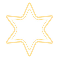 黄色の星の装飾フレーム、オーナメント、アイコン